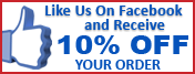 Like us on facebook and get 10% off your order