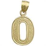 14k gold number 0 charm