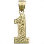 14k gold number 1 charm