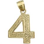 14k gold number 4 charm