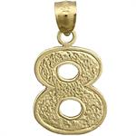 14k gold number 8 charm