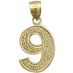 14k gold number 9 charm