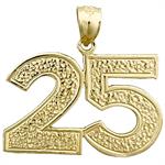 14k gold multiple digit numbers charm pendant