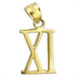 14k yellow gold high polish finish roman number charm