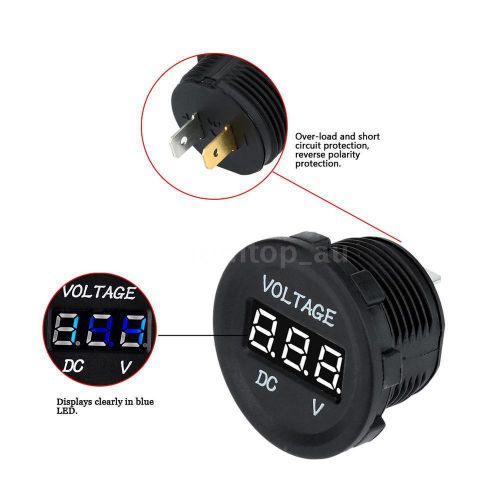 Kkmoon car motorcycle 6-30v voltage gauge meter led digital voltmeter blue t8c4