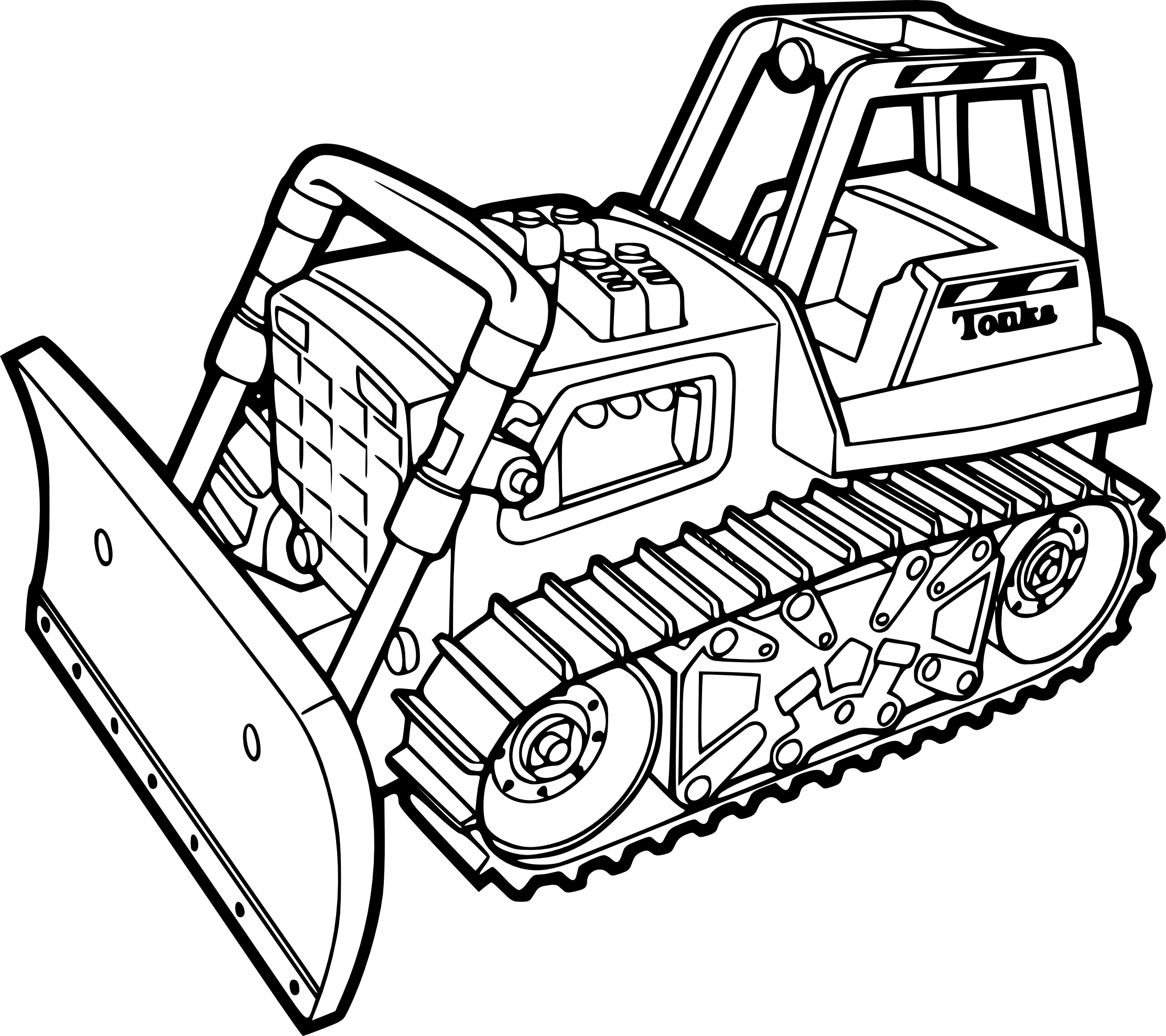 Bulldozer drawing and coloring page - free printable coloring pages on ...