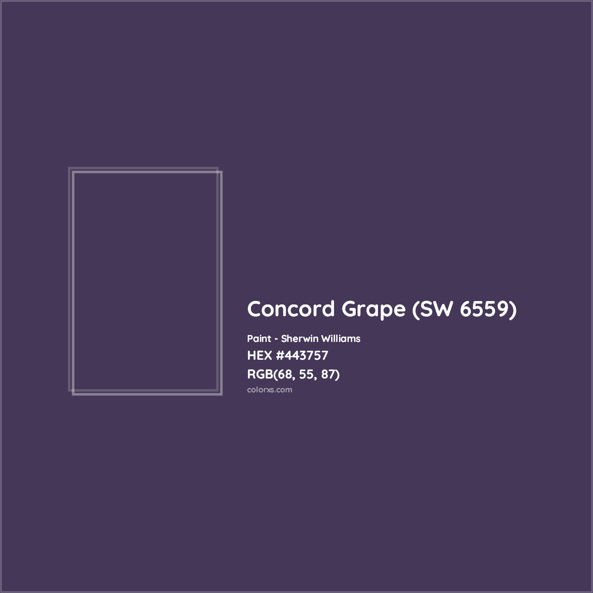 HEX #443757 Concord Grape (SW 6559) Paint Sherwin Williams - Color Code