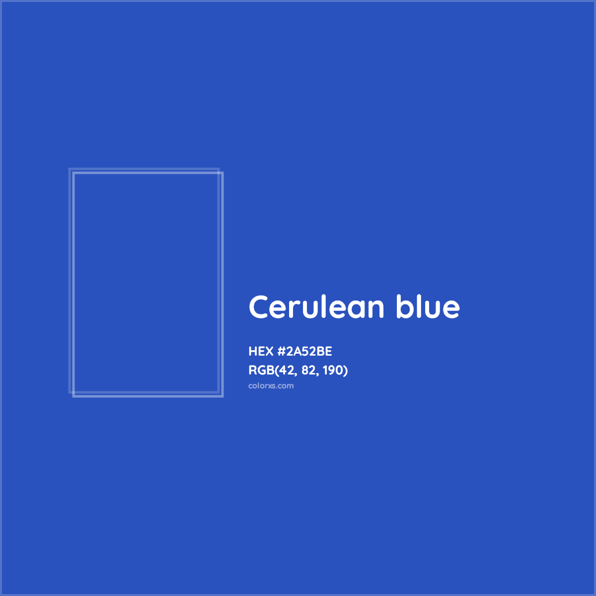 HEX #2A52BE Cerulean blue Color - Color Code