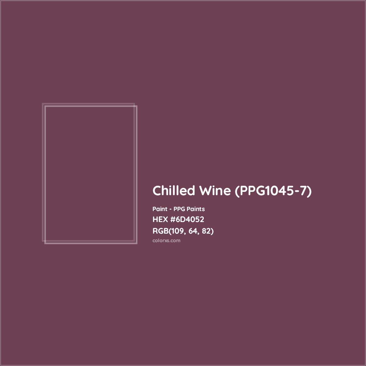 HEX #6D4052 Chilled Wine (PPG1045-7) Paint PPG Paints - Color Code