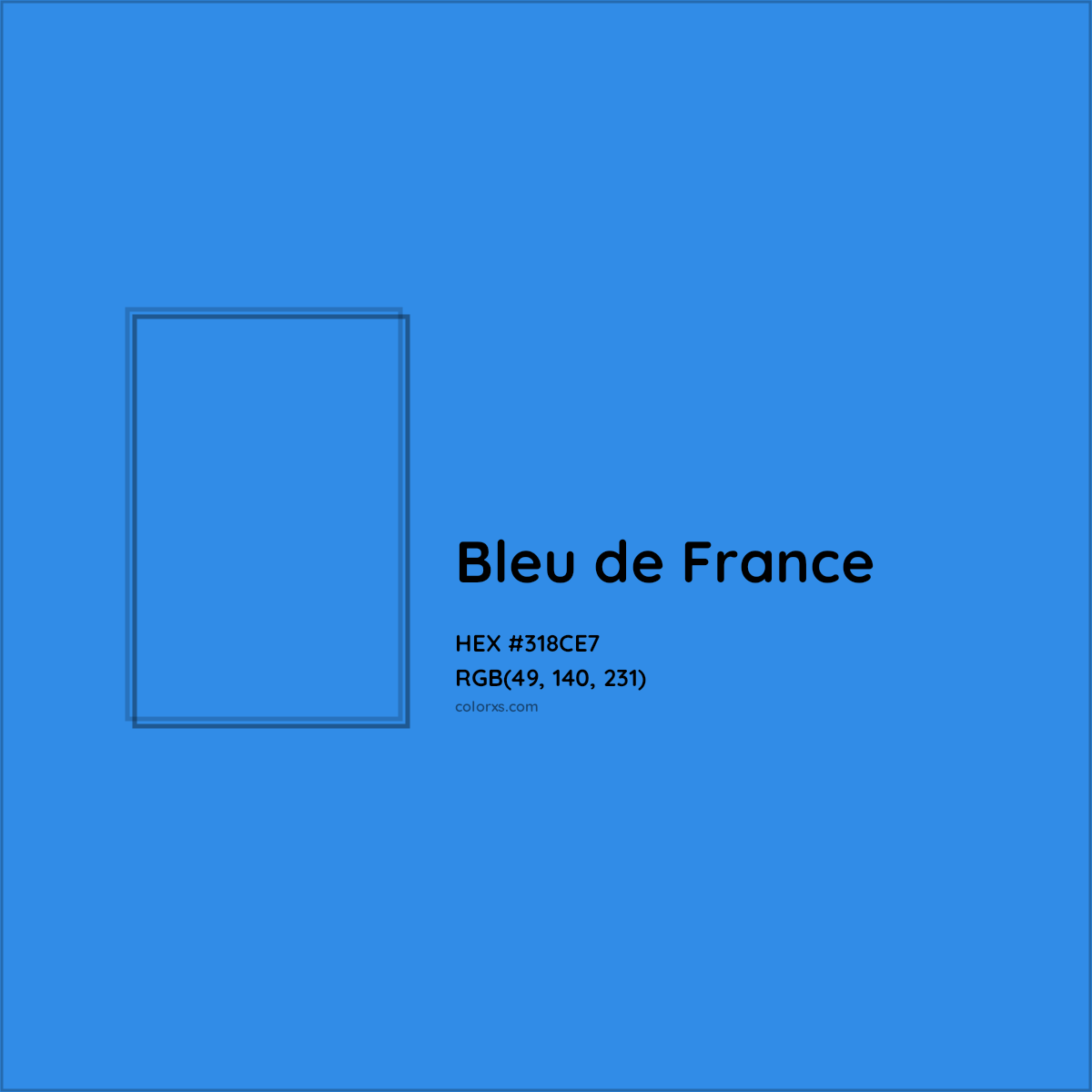 HEX #318CE7 Bleu de France Color - Color Code