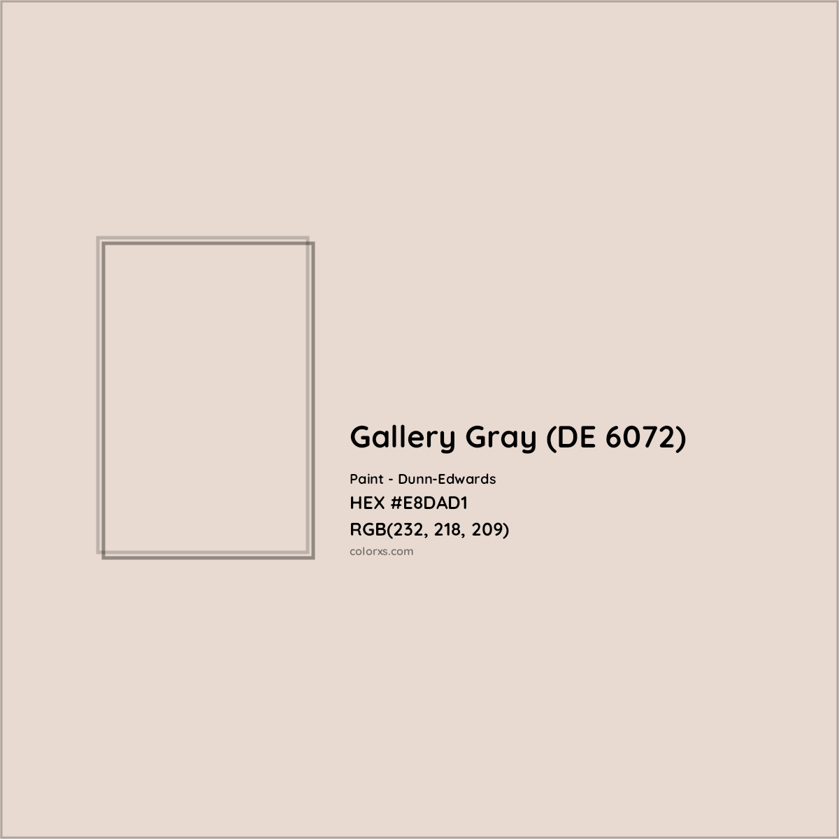 HEX #E8DAD1 Gallery Gray (DE 6072) Paint Dunn-Edwards - Color Code