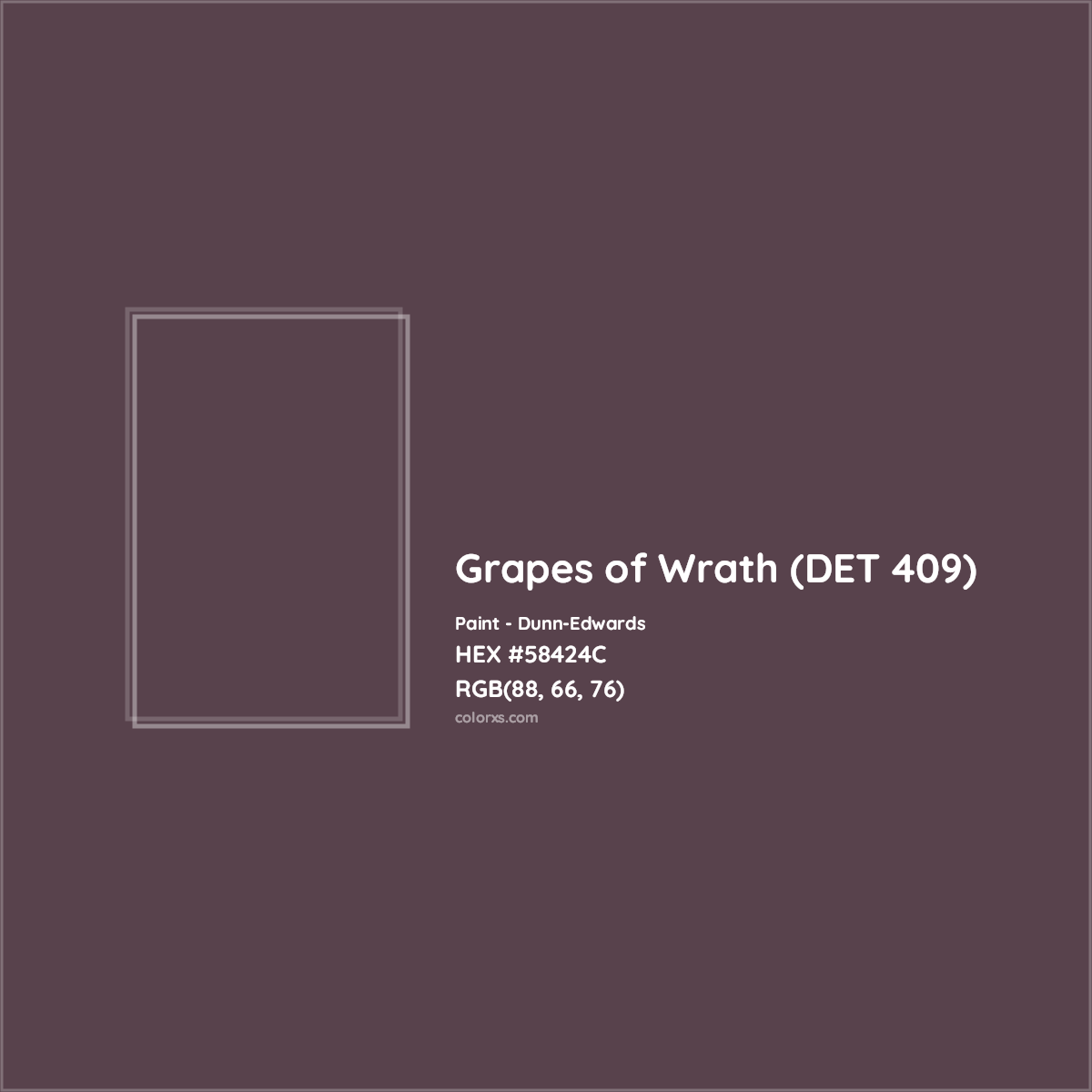 HEX #58424C Grapes of Wrath (DET 409) Paint Dunn-Edwards - Color Code