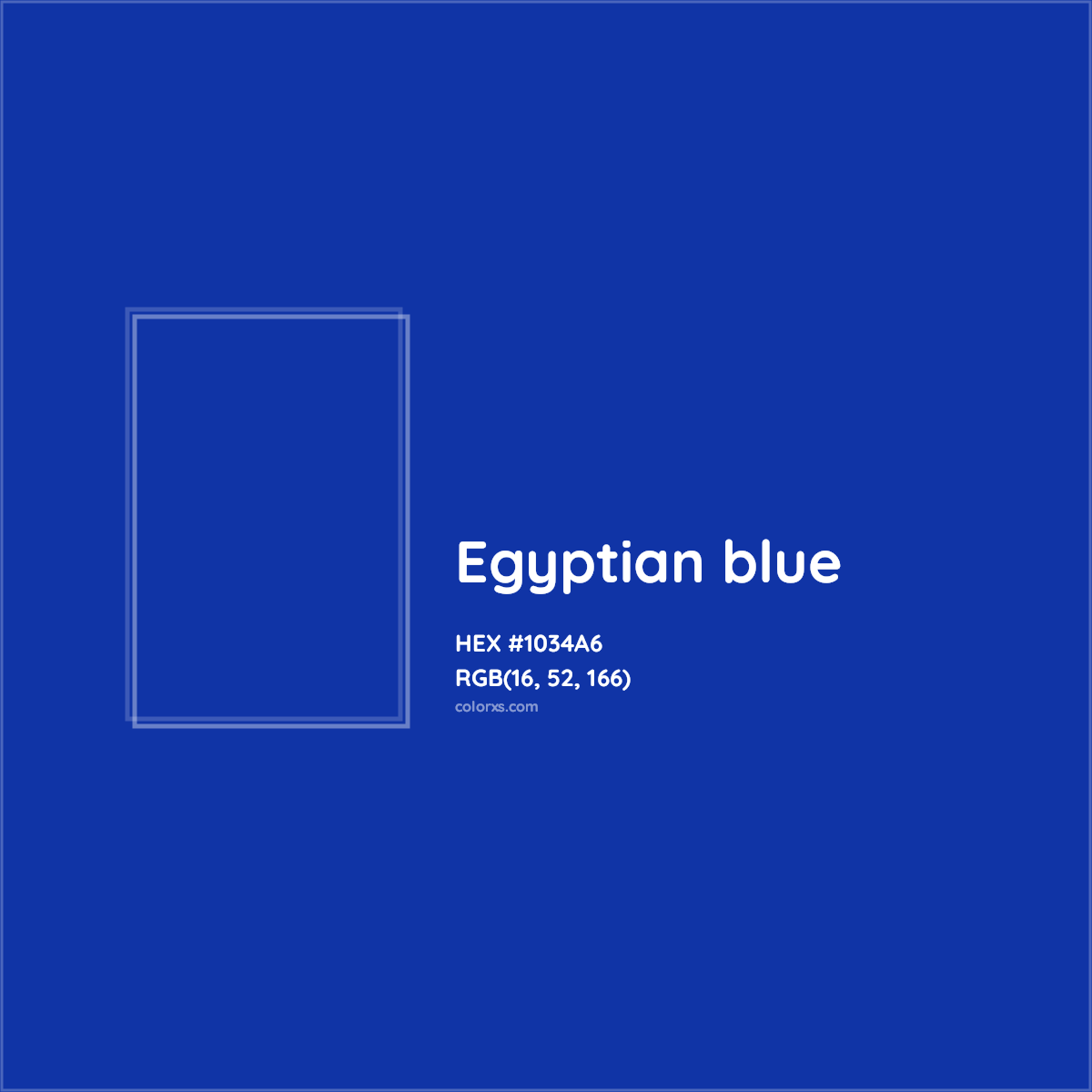 HEX #1034A6 Egyptian blue Color - Color Code