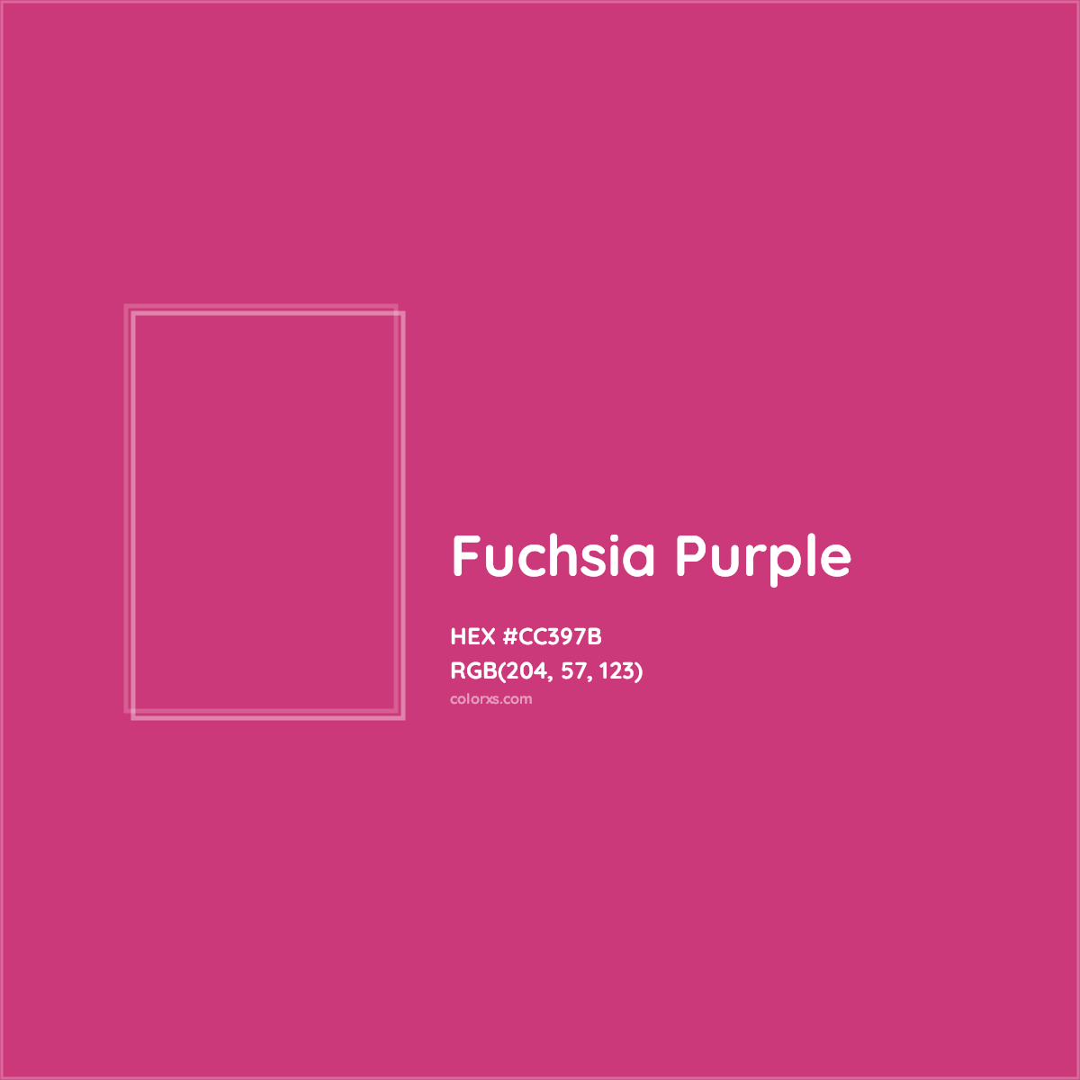 HEX #CC397B Fuchsia Purple Color - Color Code