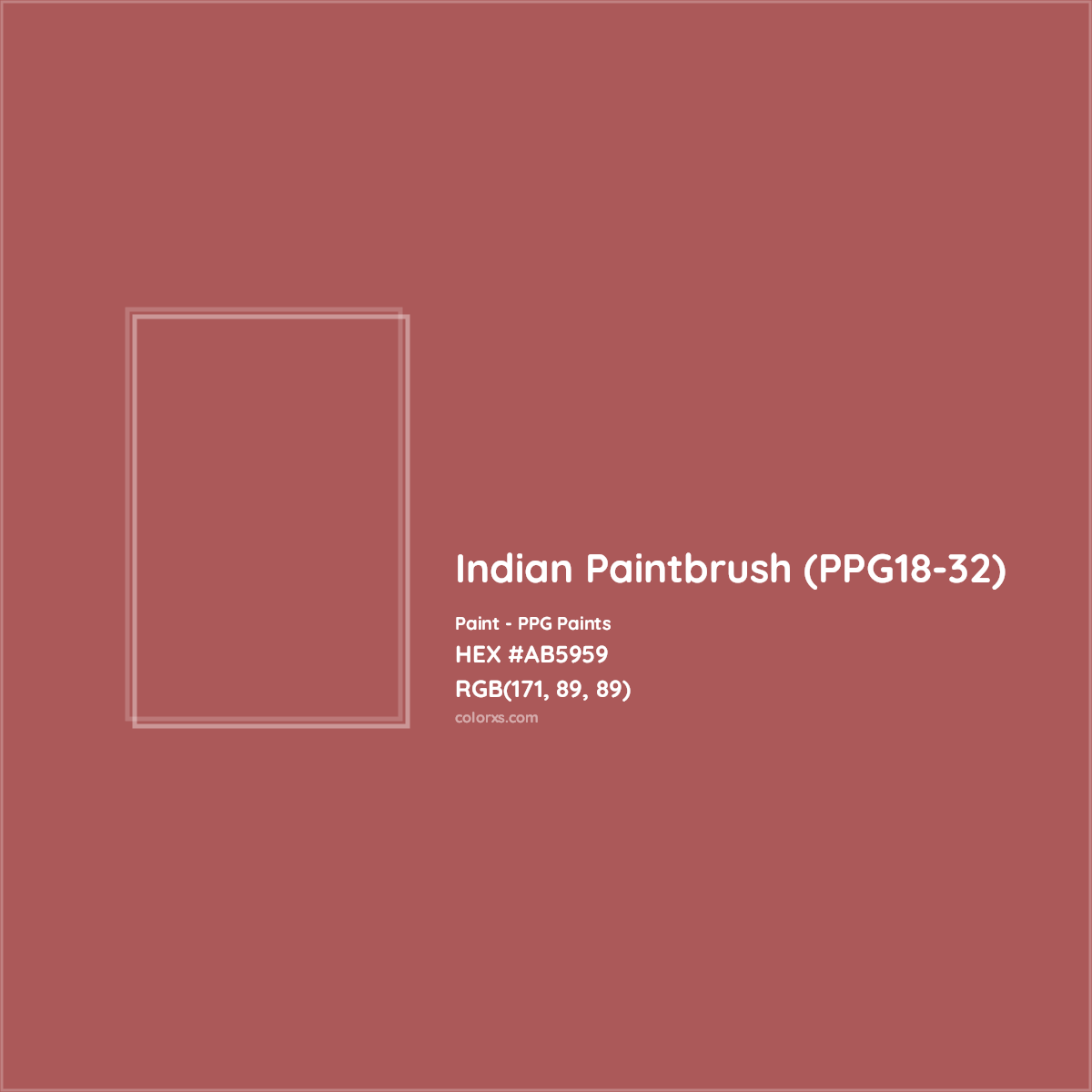 HEX #AB5959 Indian Paintbrush (PPG18-32) Paint PPG Paints - Color Code