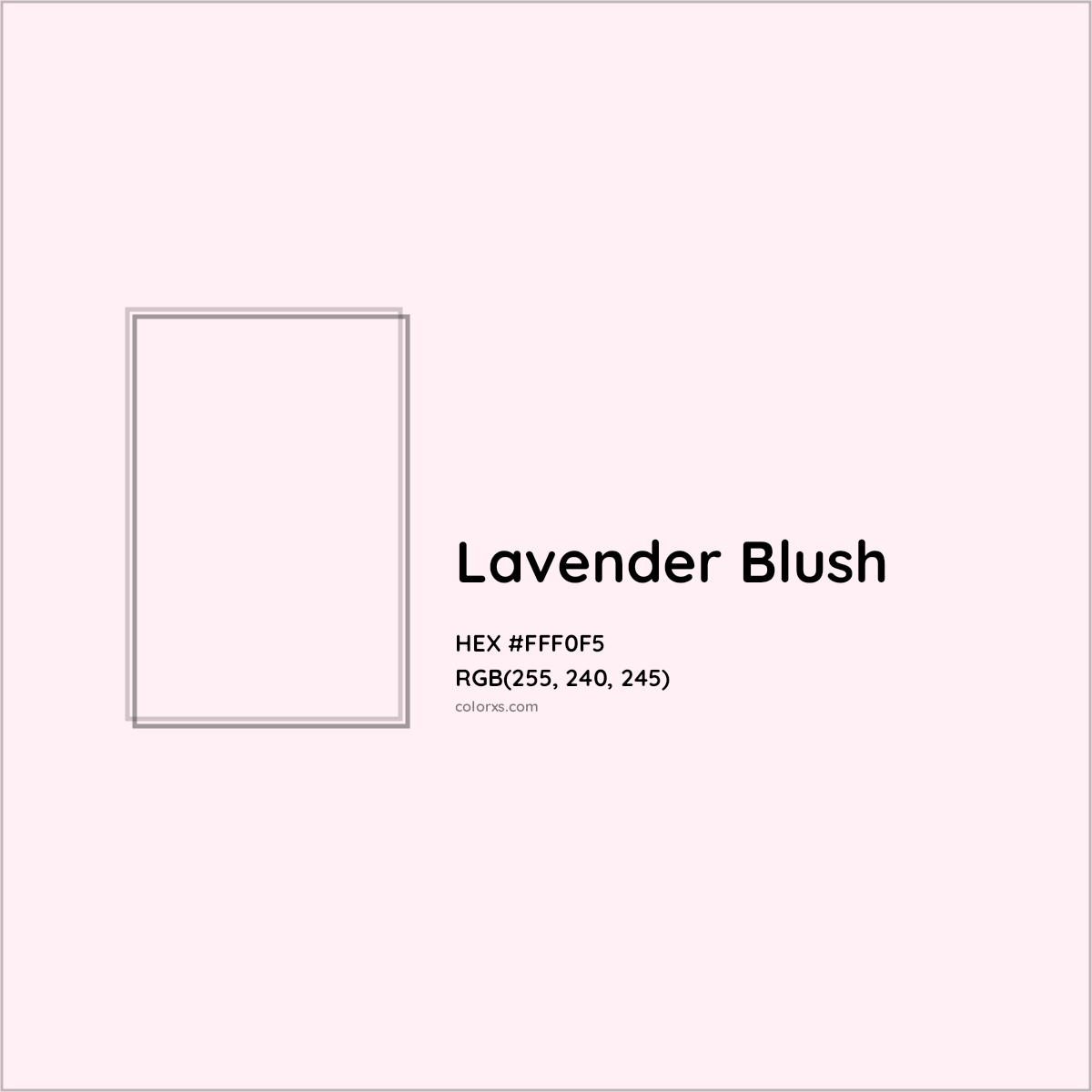 HEX #FFF0F5 Lavender Blush Color - Color Code