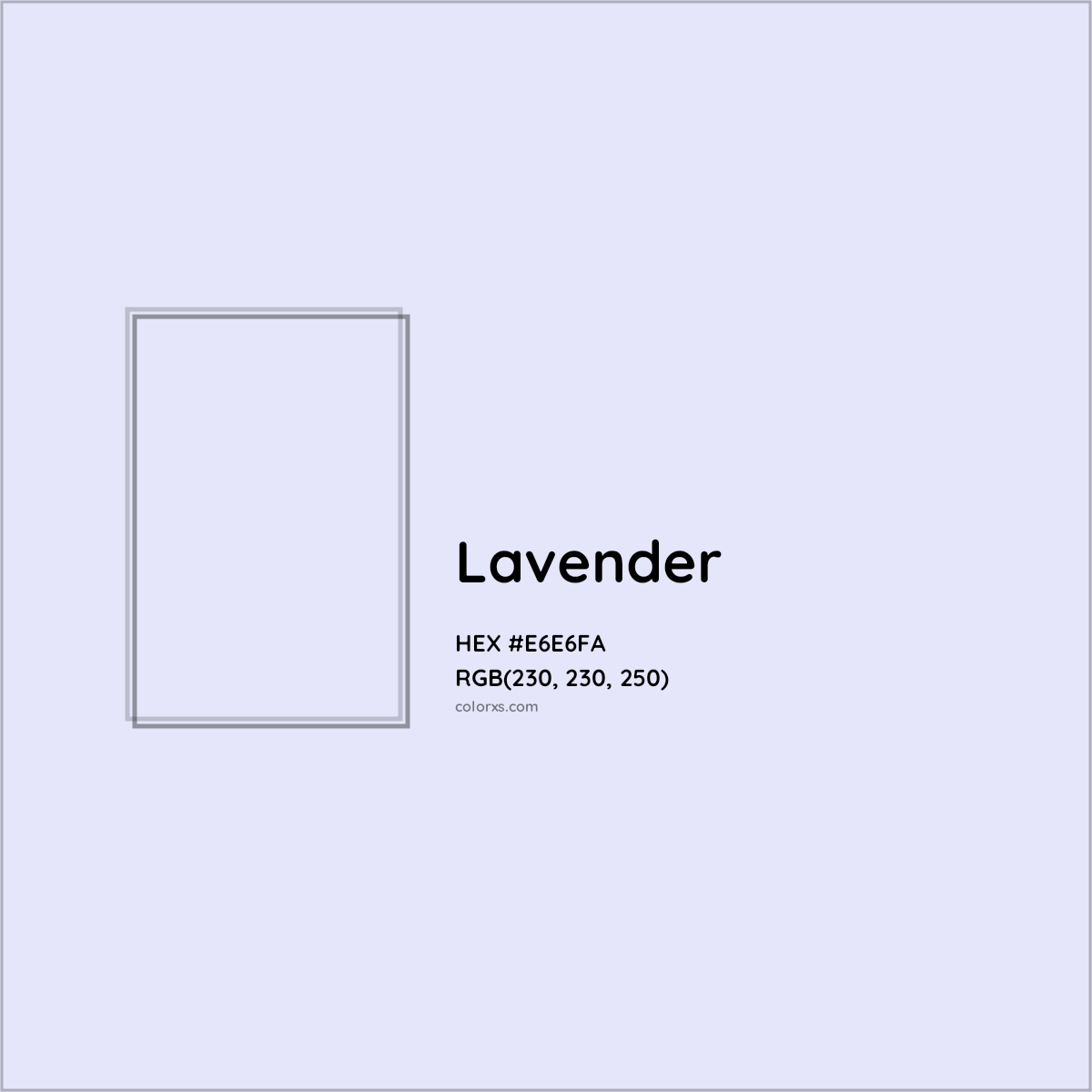 HEX #E6E6FA Lavender Color - Color Code