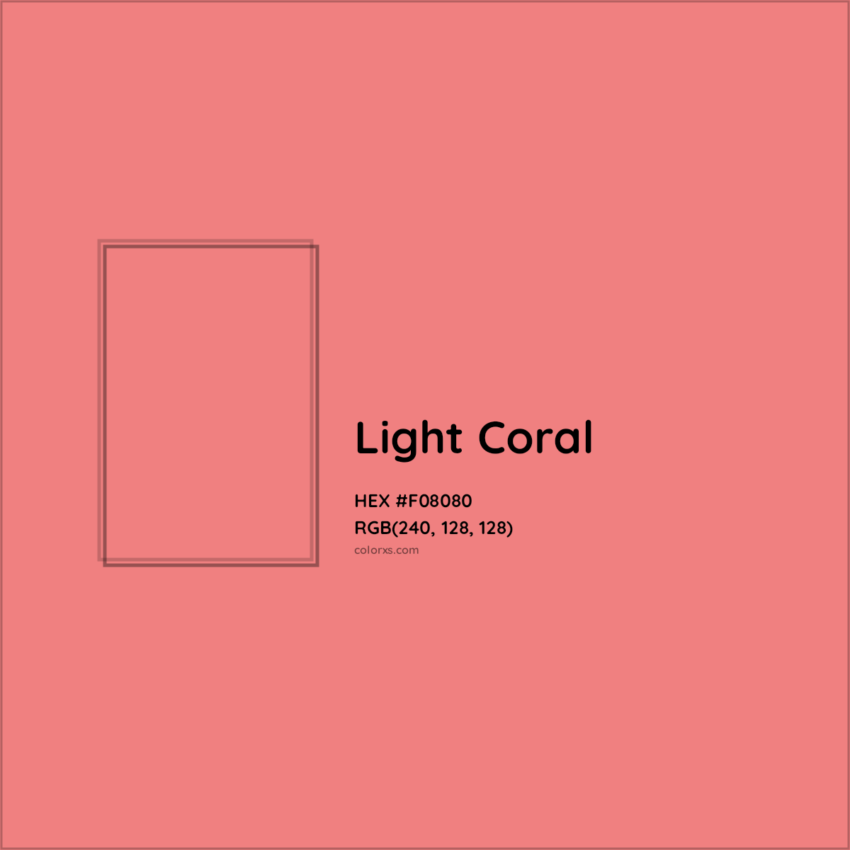 HEX #F08080 Light Coral Color - Color Code