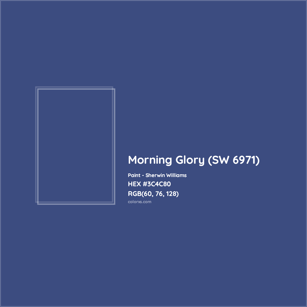 HEX #3C4C80 Morning Glory (SW 6971) Paint Sherwin Williams - Color Code