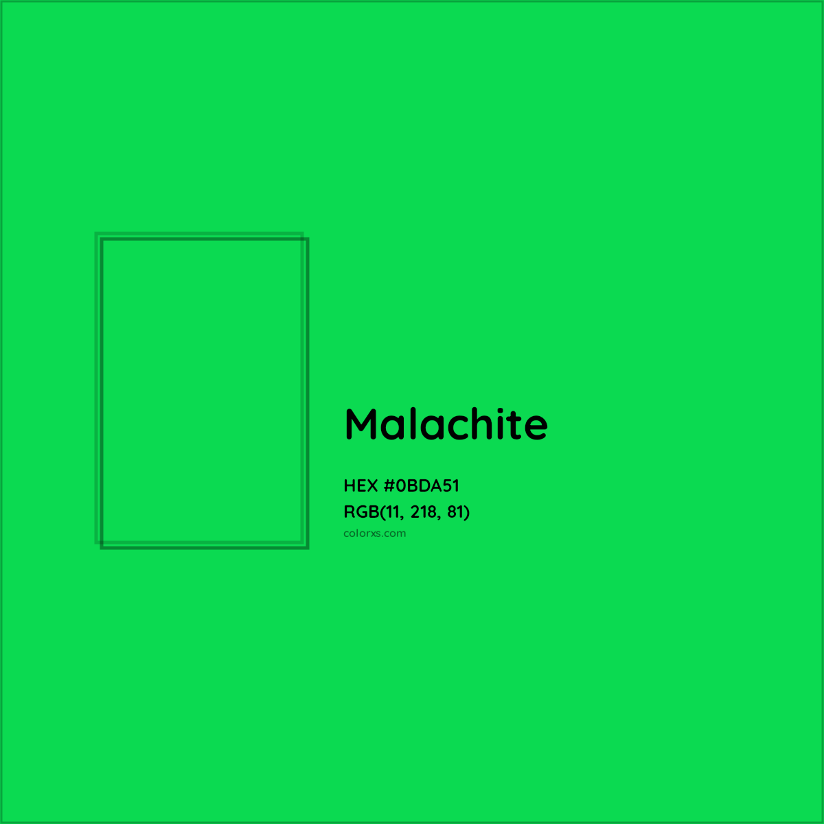 HEX #0BDA51 Malachite Color - Color Code