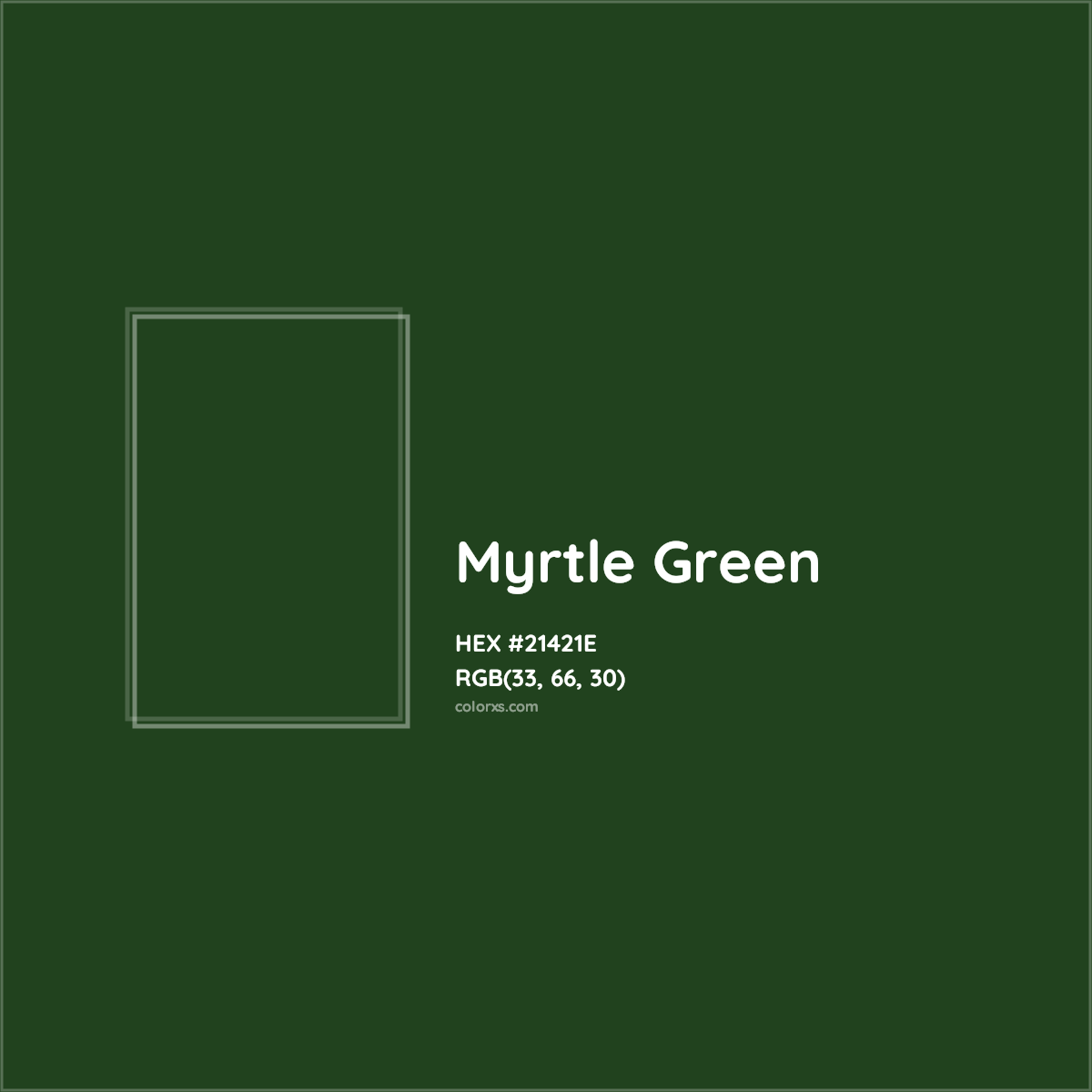 HEX #21421E Myrtle Green Color - Color Code