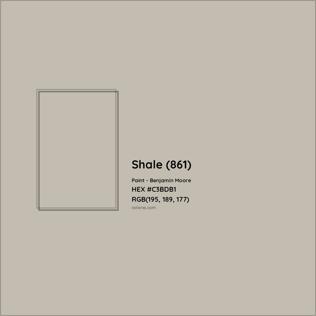 HEX #C3BDB1 Shale (861) Paint Benjamin Moore - Color Code