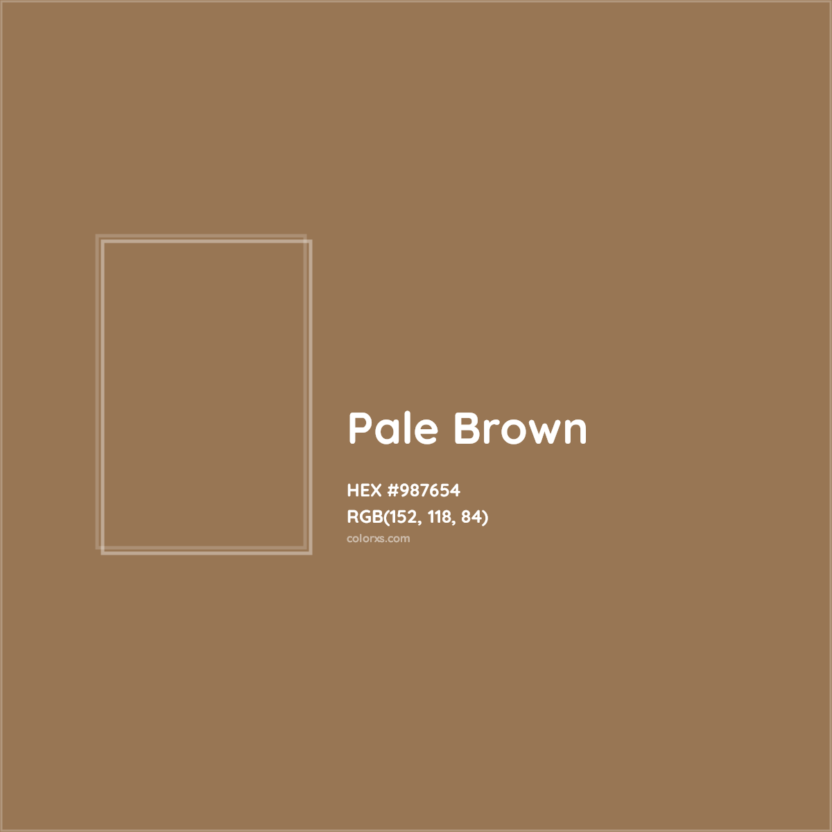 HEX #987654 Pale Brown Color - Color Code