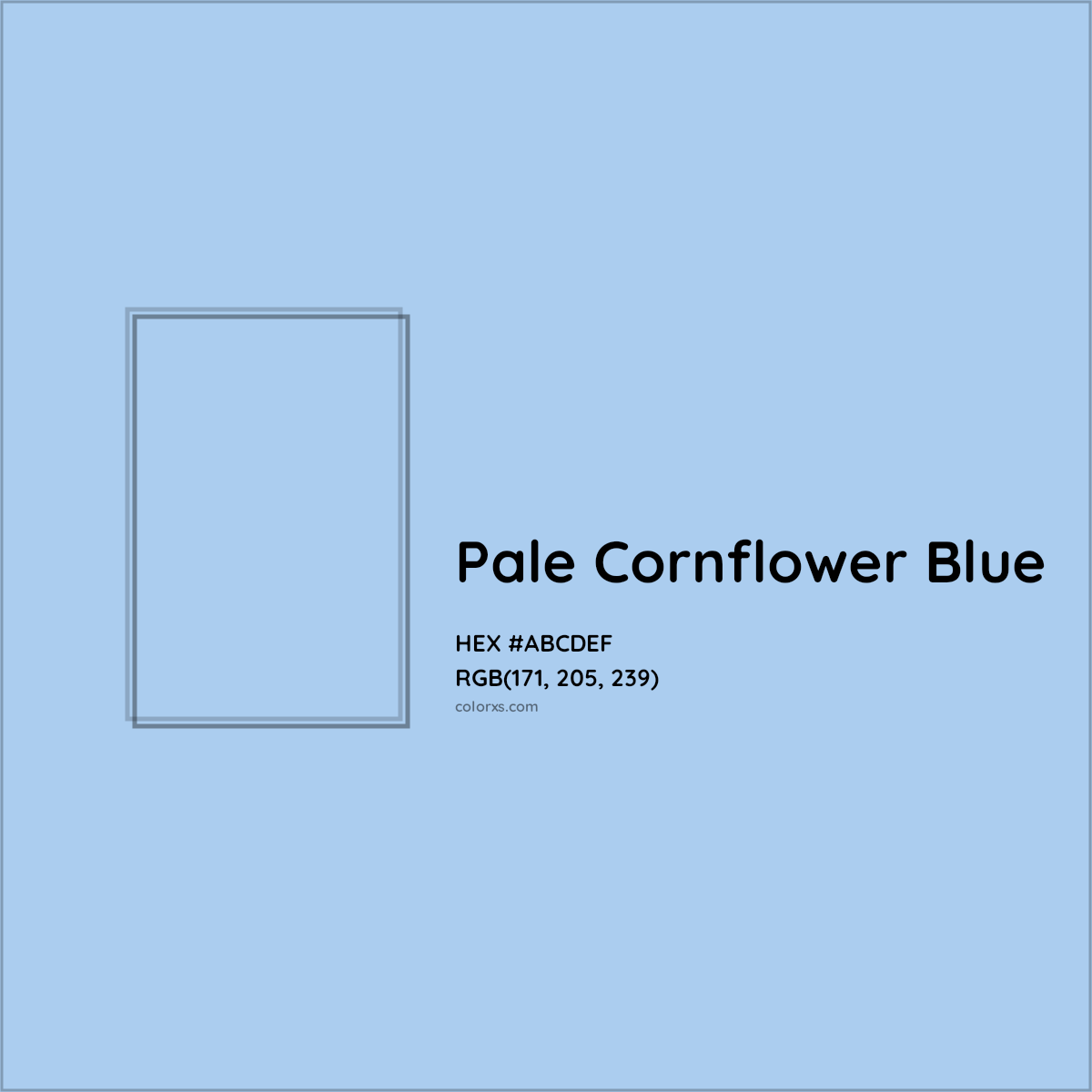 HEX #ABCDEF Pale Cornflower Blue Color - Color Code