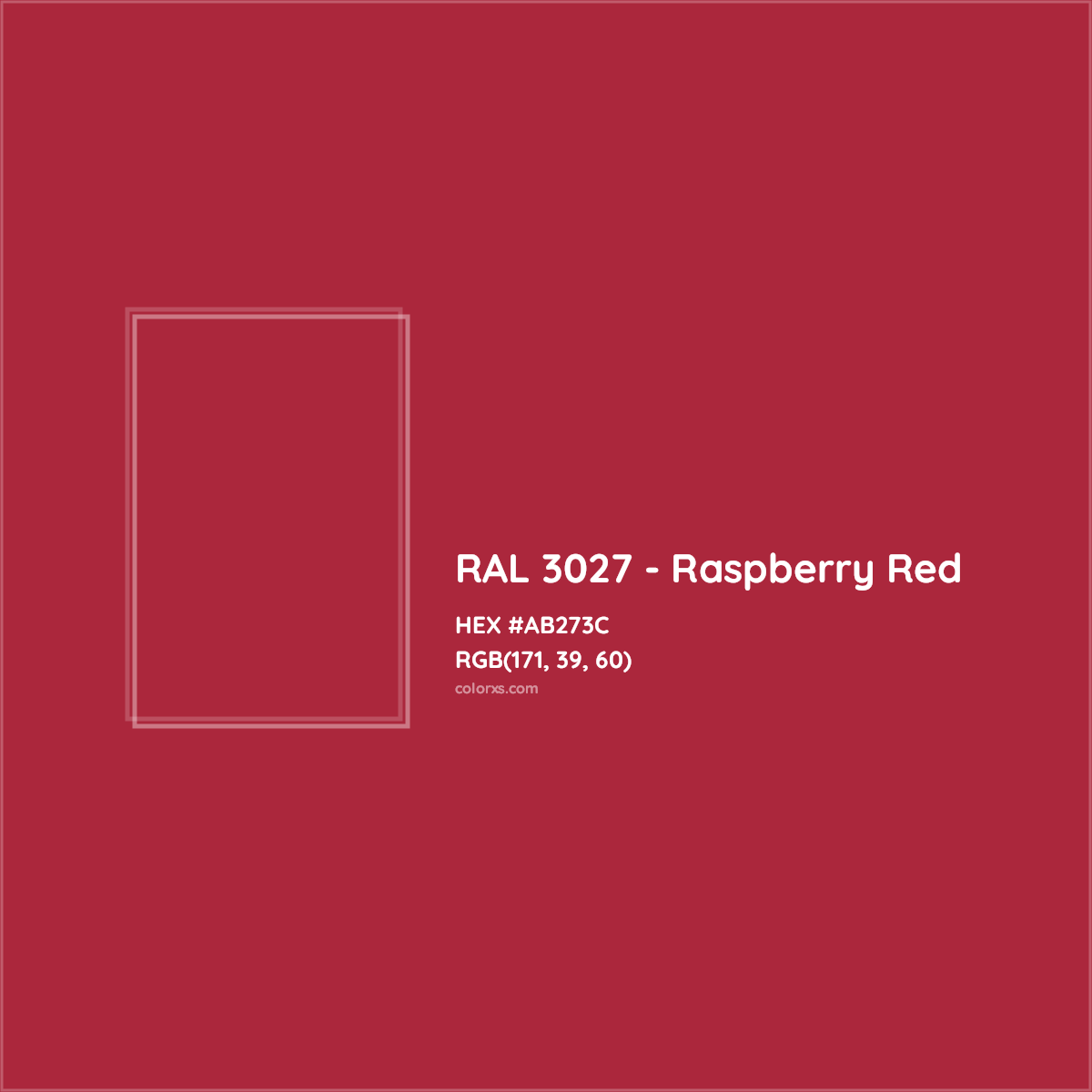 HEX #AB273C RAL 3027 - Raspberry Red CMS RAL Classic - Color Code