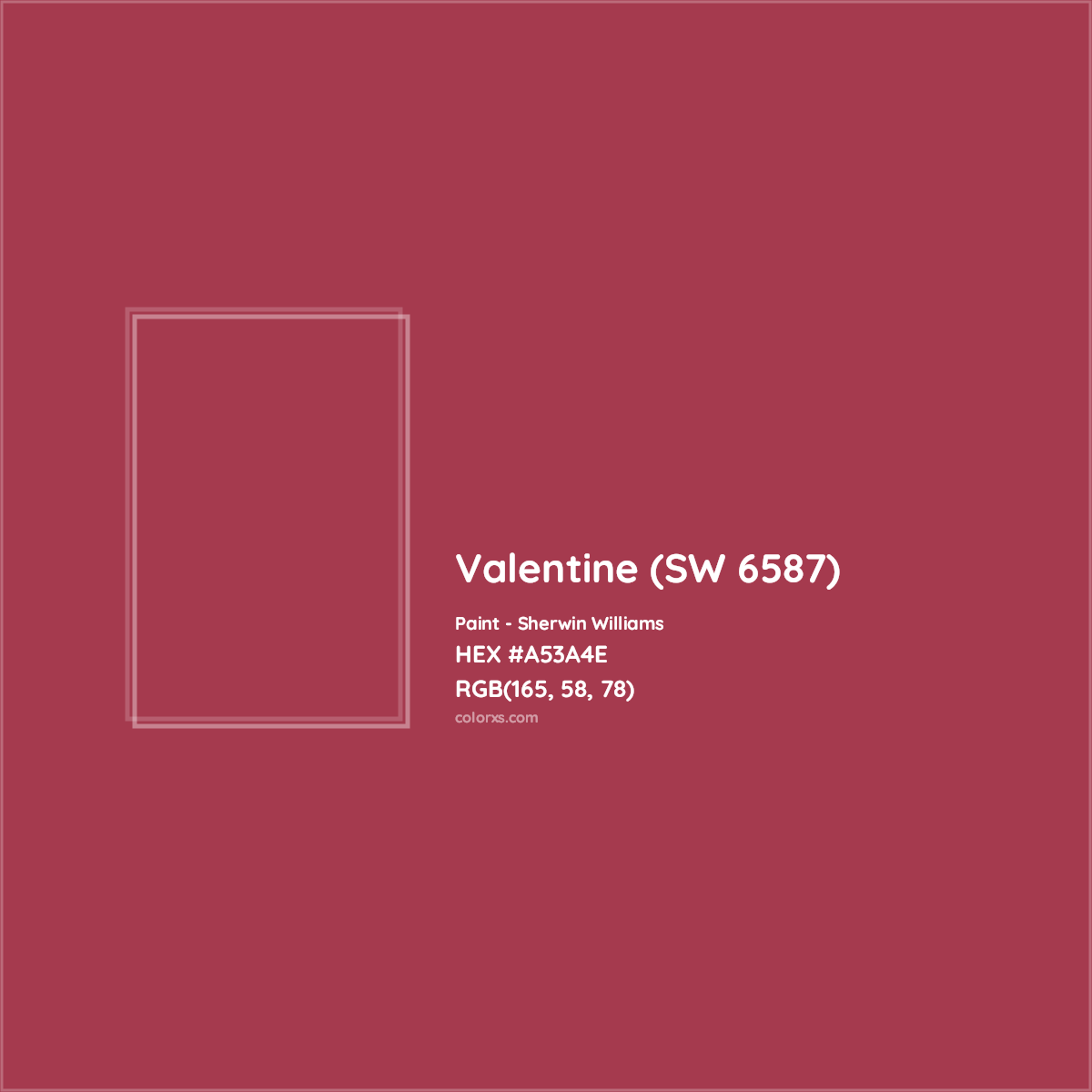 HEX #A53A4E Valentine (SW 6587) Paint Sherwin Williams - Color Code