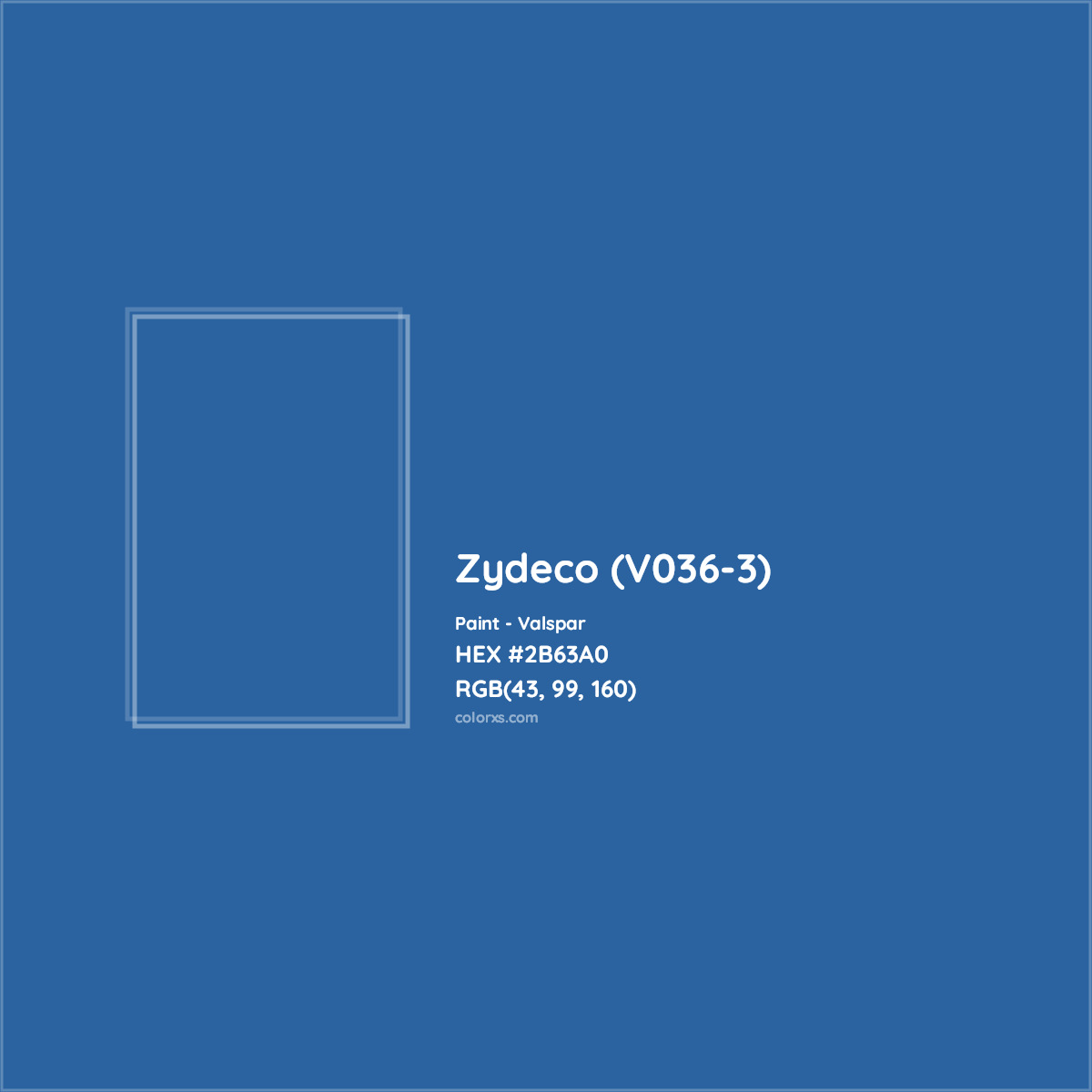 HEX #2B63A0 Zydeco (V036-3) Paint Valspar - Color Code