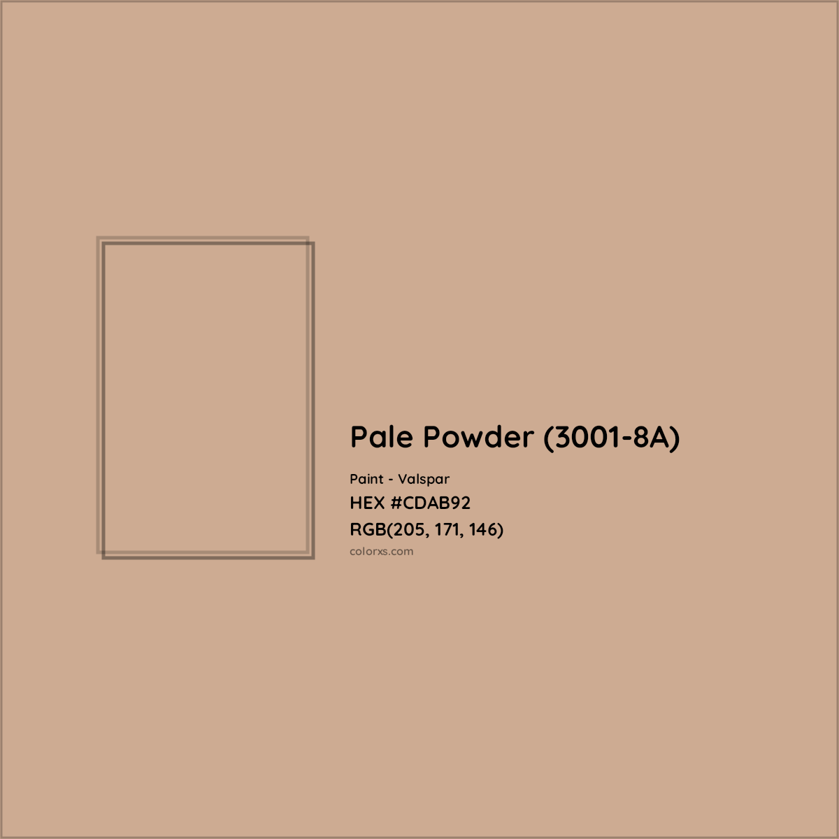 HEX #CDAB92 Pale Powder (3001-8A) Paint Valspar - Color Code