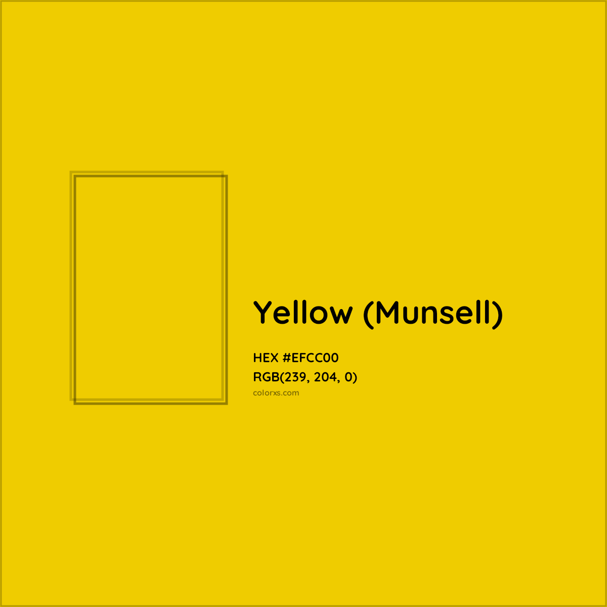 HEX #EFCC00 Yellow (Munsell) Color - Color Code