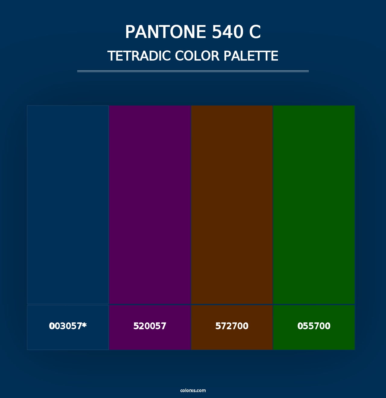 PANTONE 540 C - Tetradic Color Palette