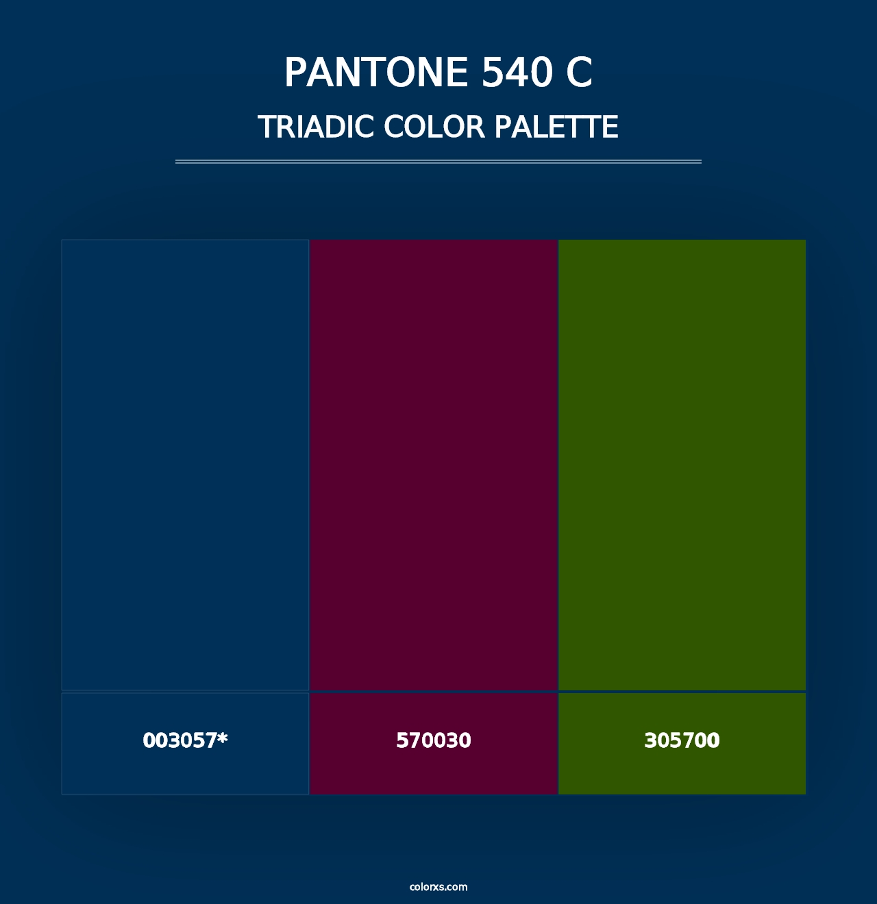 PANTONE 540 C - Triadic Color Palette