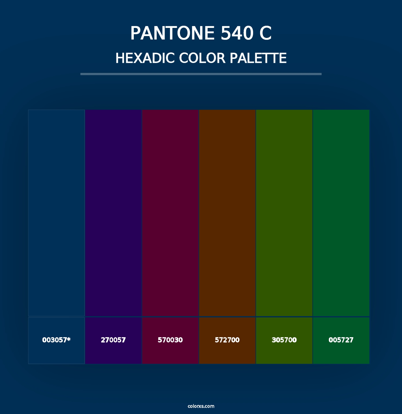 PANTONE 540 C - Hexadic Color Palette