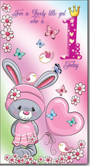 1st Birthday Girl greeting card