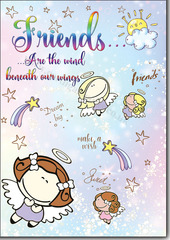 1 - Friend Birthday Angels  greeting card