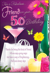 50th Birthday Friend greeting card