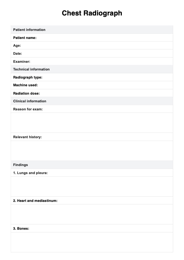 Chest Radiograph PDF Example