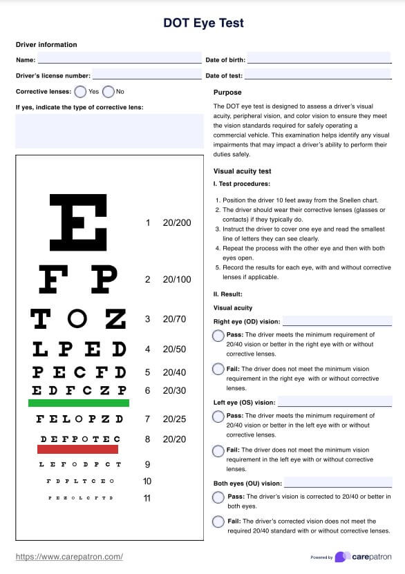 डॉट आई टेस्ट PDF Example