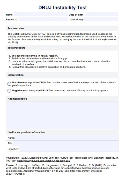 DRUJ Instability Test PDF Example