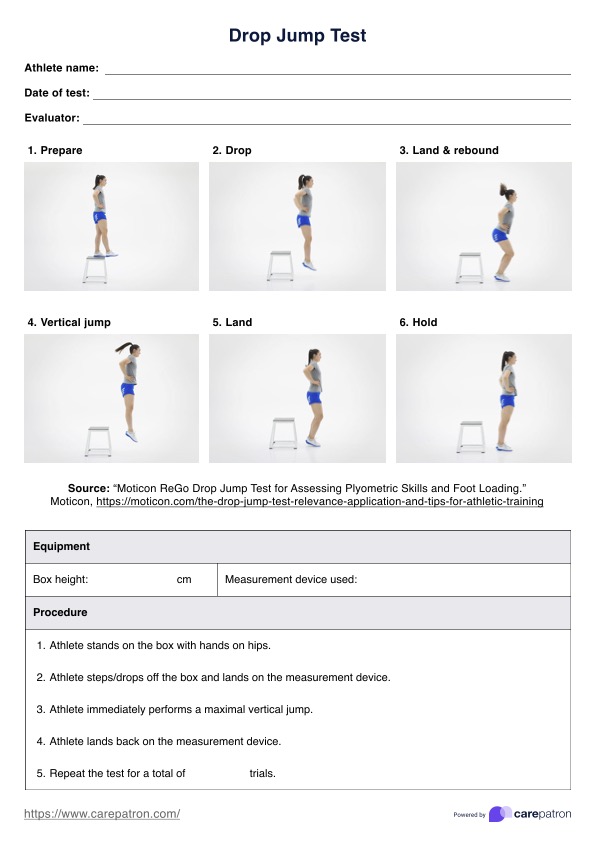 Drop Jump Test PDF Example