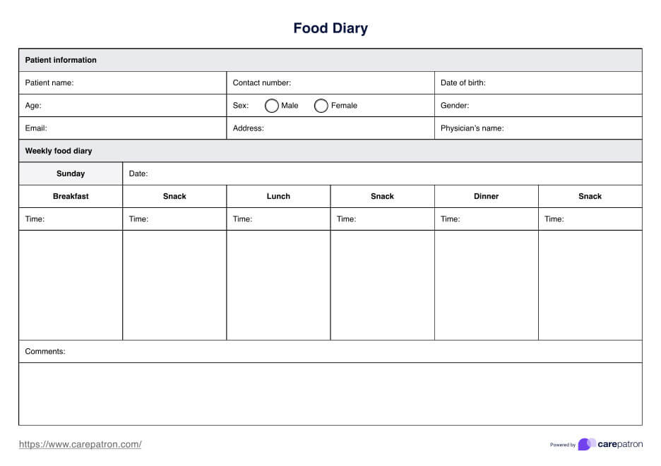 Mal for matdagbok PDF Example