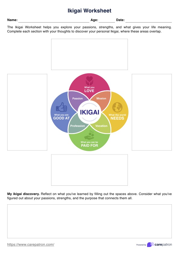 Ikigai Worksheet PDF Example