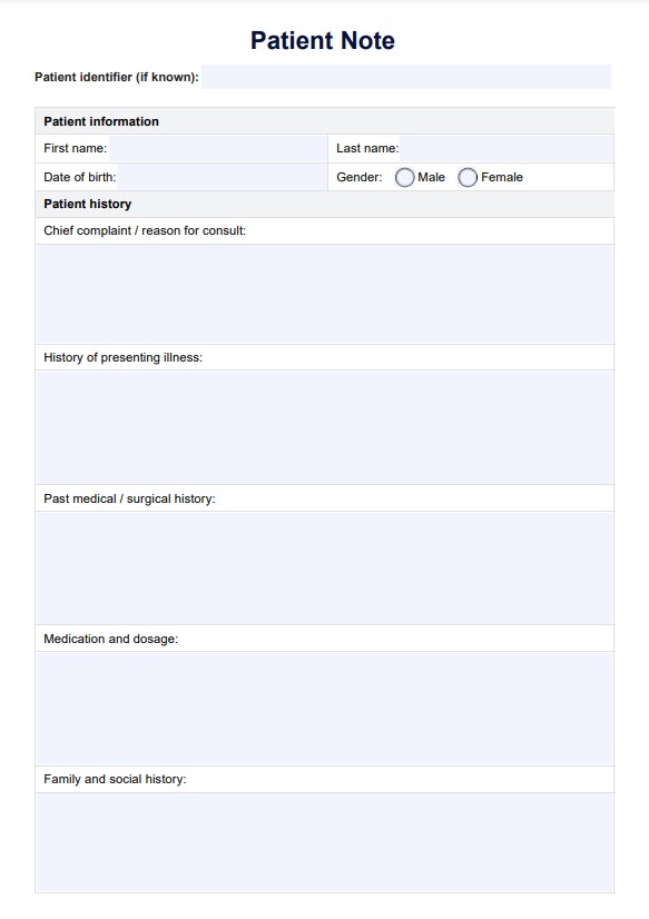 Pasientnotatmal PDF Example