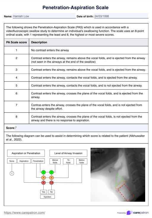 Penetration-Aspiration Scale (PAS)  PDF Example