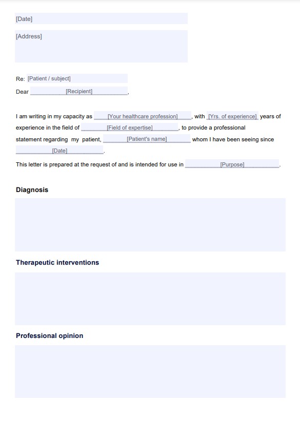 Terapibrev til retten PDF Example