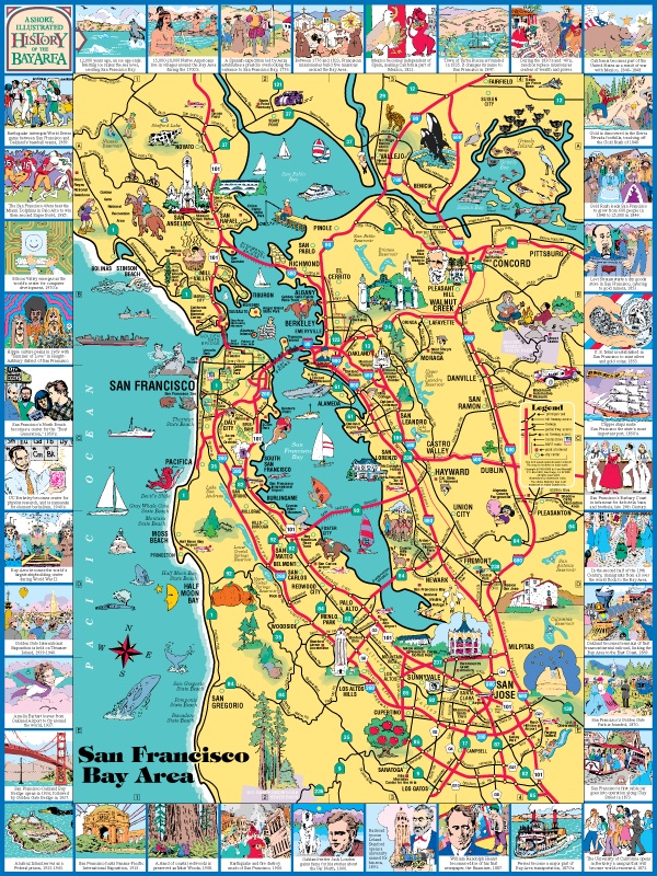 illustrated maps of the San Francisco Bay Area