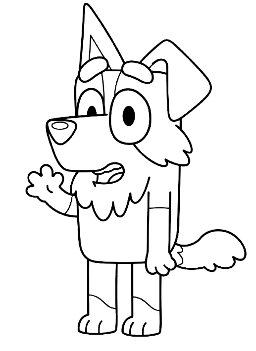 Bluey Coloring Snickers Sketch Coloring Page